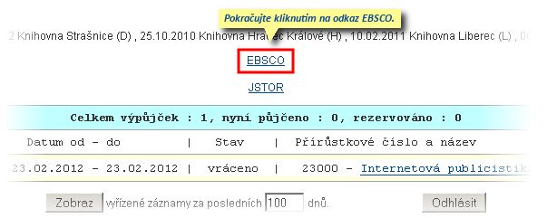 EBSCO přes online katalog